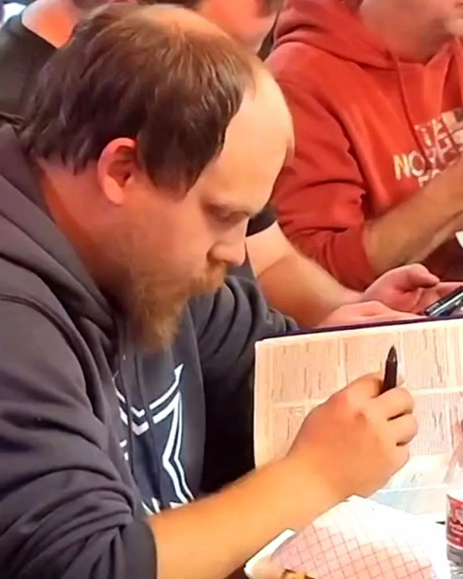 Bible study around the table at Joe's Meat Market